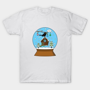 Snow Globe with Blackbird Singing T-Shirt